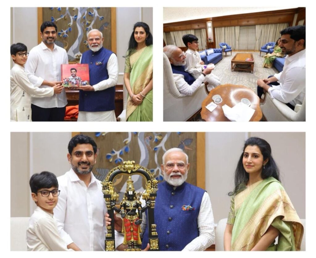ప్రధాని మోదీతో లోకేష్ కుటుంబ సమేతంగా భేటీ