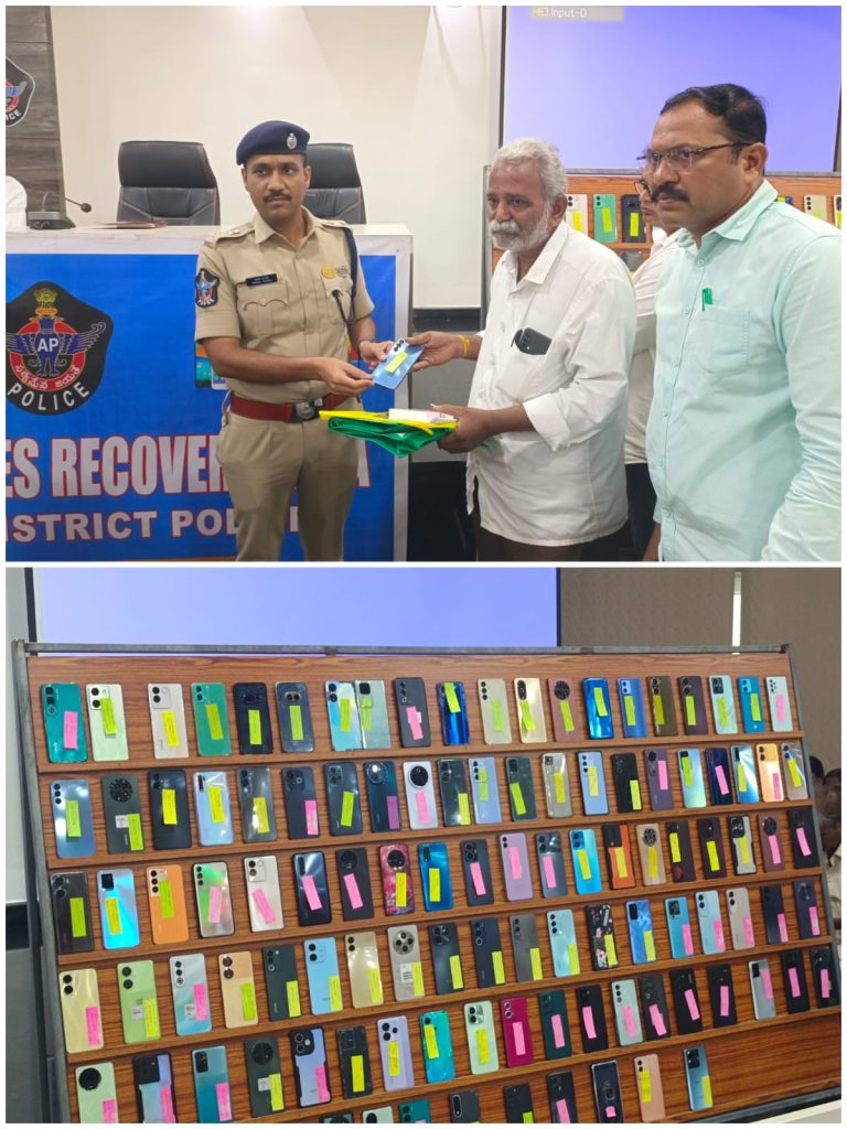 సుమారు రూ.50 లక్షల విలువైన 250 రికవరీ మొబైల్ ఫోన్లను బాధితులకు అందజేసిన గుంటూరు జిల్లా ఎస్పీ శ్రీ వకుల్ జిందాల్ ఐపీఎస్